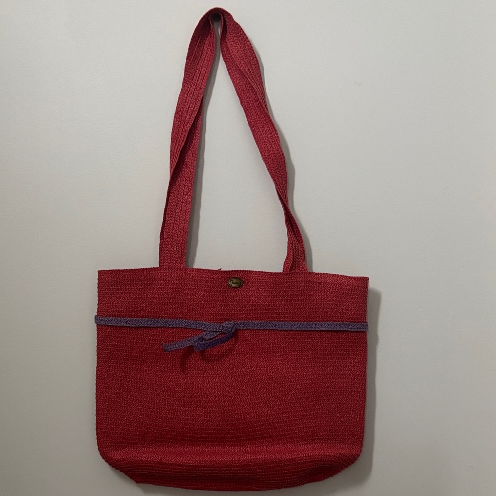 Facinie Elegant Red Tote Bag Width 13.5” length 11”